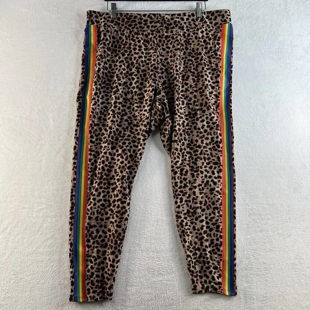 Torrid 3 3X Full Length Signature Waist Liquid Legging Animal Rainbow Stripe - Picture 4 of 11
